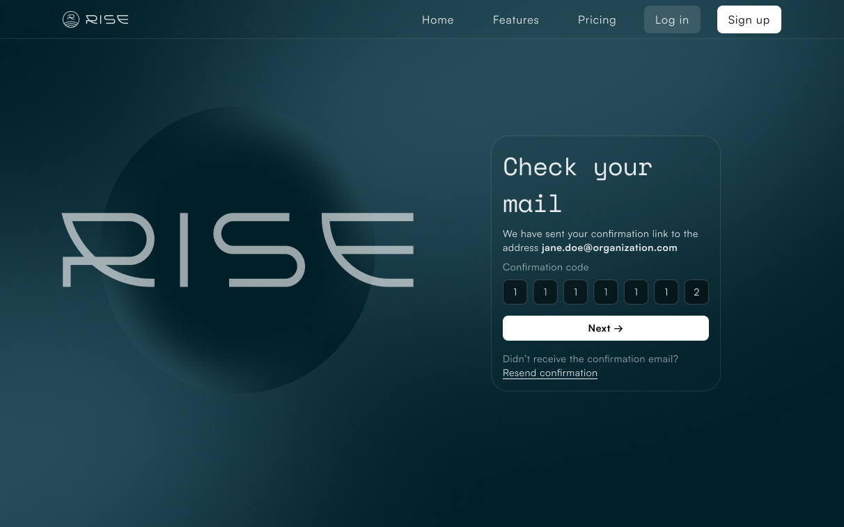 RISE interface screen 8